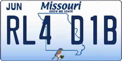 MO license plate RL4D1B