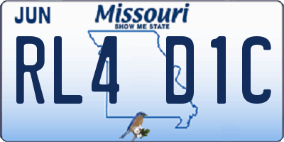 MO license plate RL4D1C