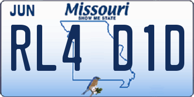 MO license plate RL4D1D