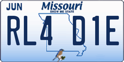 MO license plate RL4D1E