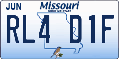 MO license plate RL4D1F