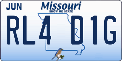 MO license plate RL4D1G
