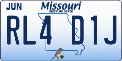 MO license plate RL4D1J