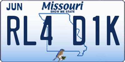 MO license plate RL4D1K