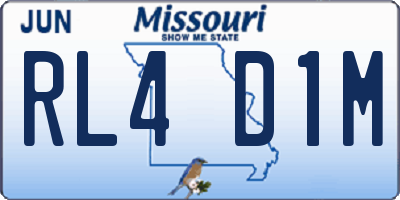 MO license plate RL4D1M