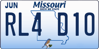 MO license plate RL4D1O