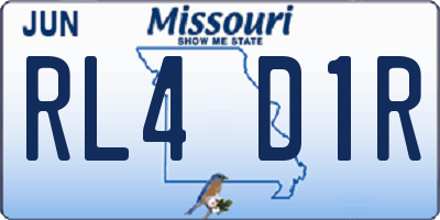 MO license plate RL4D1R