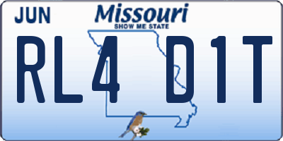MO license plate RL4D1T