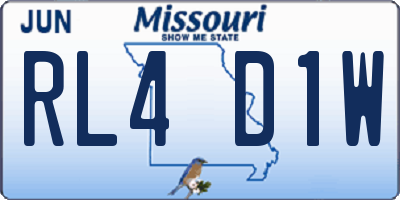 MO license plate RL4D1W