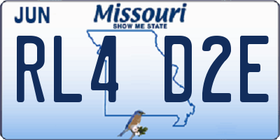 MO license plate RL4D2E