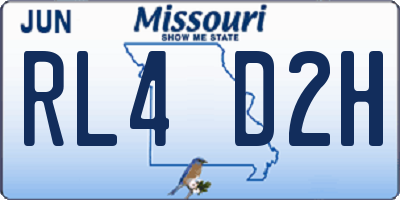 MO license plate RL4D2H