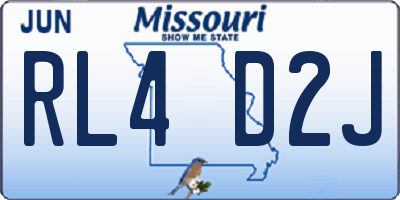 MO license plate RL4D2J