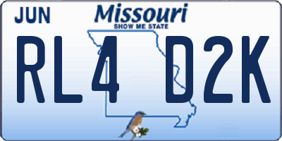 MO license plate RL4D2K