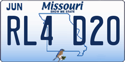 MO license plate RL4D2O