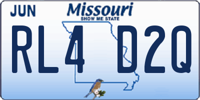 MO license plate RL4D2Q