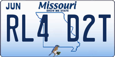 MO license plate RL4D2T