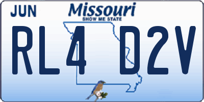 MO license plate RL4D2V