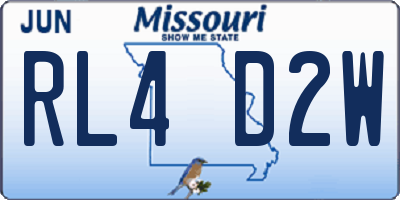 MO license plate RL4D2W