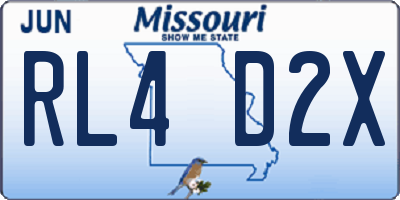 MO license plate RL4D2X