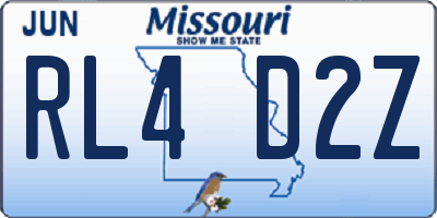 MO license plate RL4D2Z