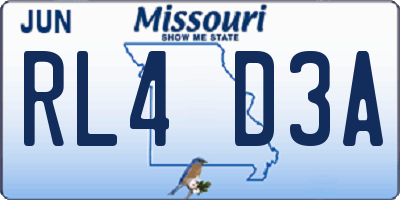 MO license plate RL4D3A