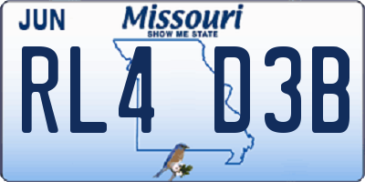 MO license plate RL4D3B