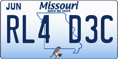 MO license plate RL4D3C
