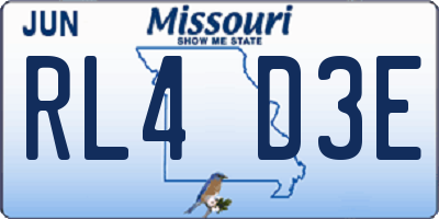 MO license plate RL4D3E