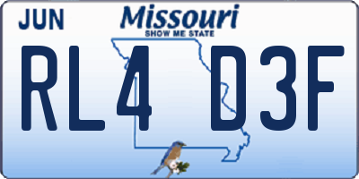 MO license plate RL4D3F