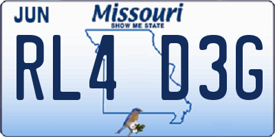 MO license plate RL4D3G