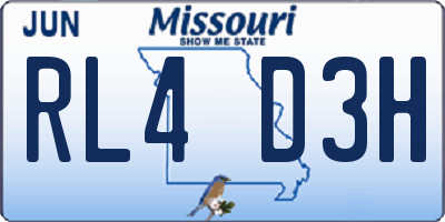 MO license plate RL4D3H