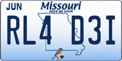 MO license plate RL4D3I
