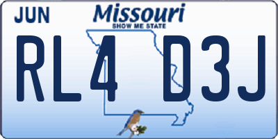 MO license plate RL4D3J