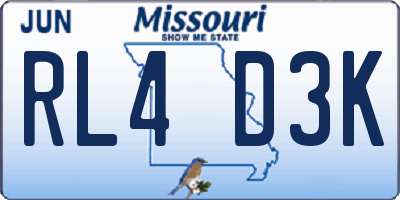 MO license plate RL4D3K