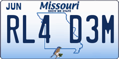 MO license plate RL4D3M