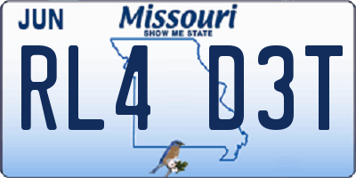 MO license plate RL4D3T
