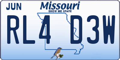 MO license plate RL4D3W