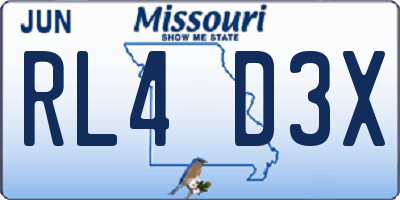 MO license plate RL4D3X