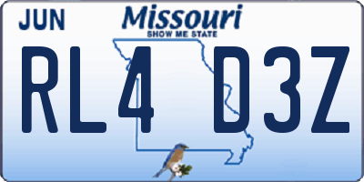 MO license plate RL4D3Z