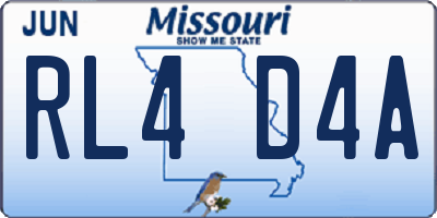MO license plate RL4D4A