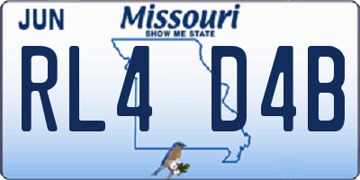 MO license plate RL4D4B