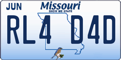 MO license plate RL4D4D