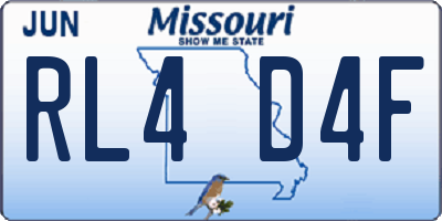 MO license plate RL4D4F