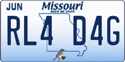 MO license plate RL4D4G