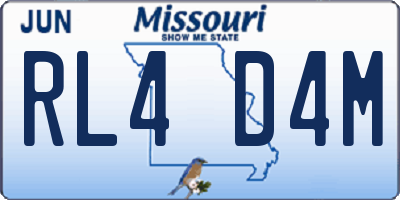 MO license plate RL4D4M