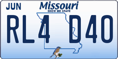 MO license plate RL4D4O