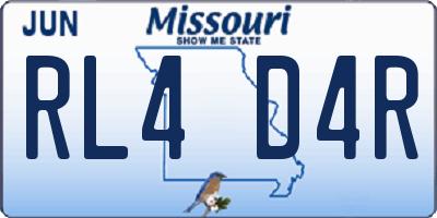 MO license plate RL4D4R