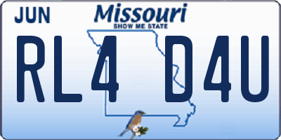 MO license plate RL4D4U
