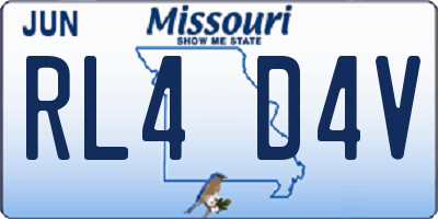 MO license plate RL4D4V