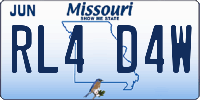 MO license plate RL4D4W